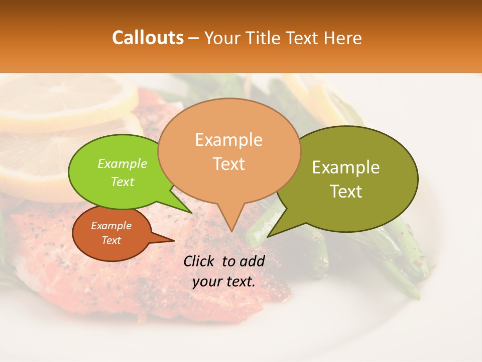 A Plate Of Salmon, Green Beans And Lemon Slices PowerPoint Template