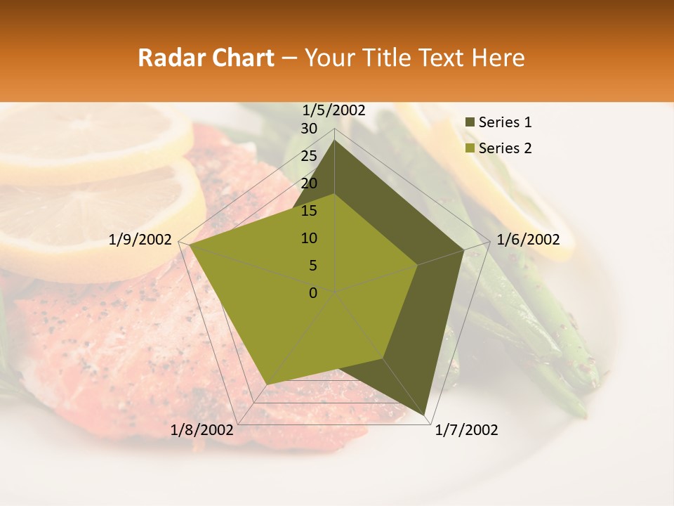 A Plate Of Salmon, Green Beans And Lemon Slices PowerPoint Template