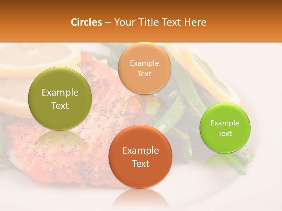A Plate Of Salmon, Green Beans And Lemon Slices PowerPoint Template