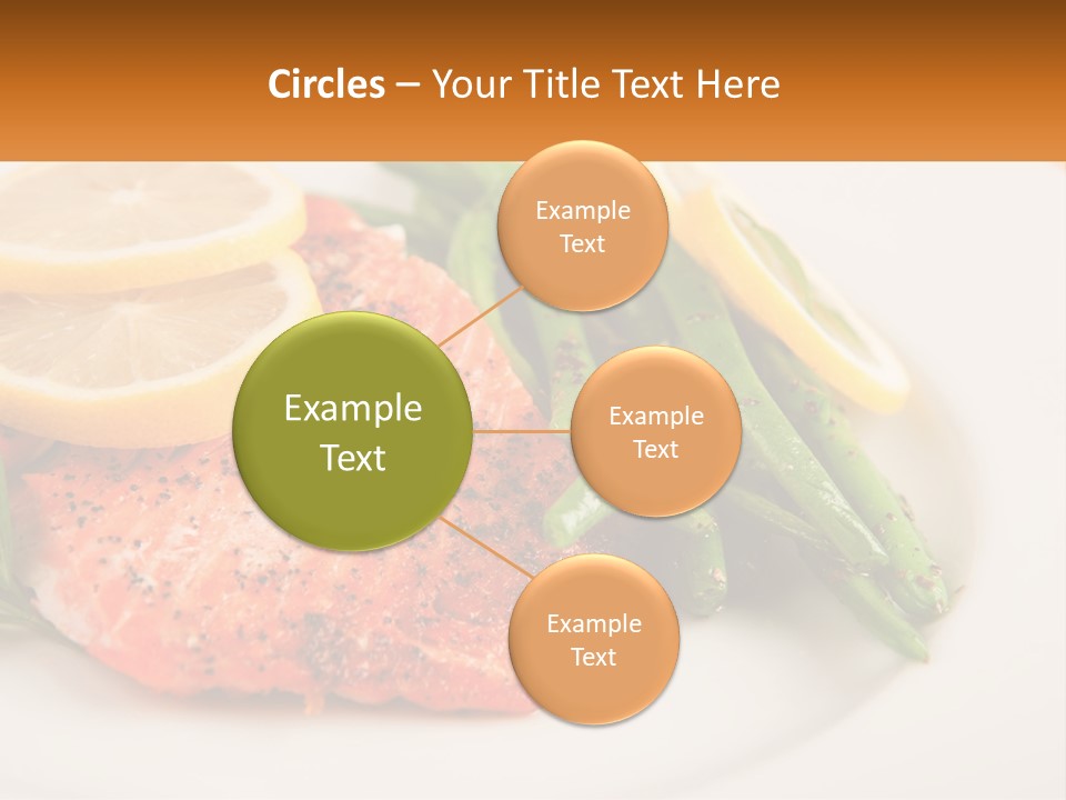 A Plate Of Salmon, Green Beans And Lemon Slices PowerPoint Template