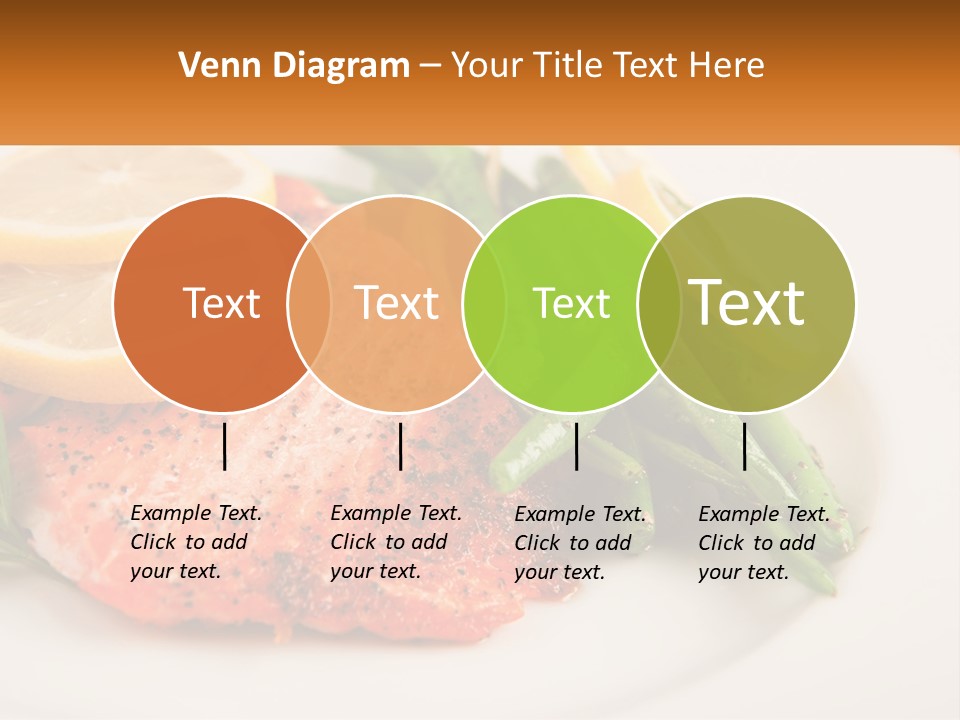 A Plate Of Salmon, Green Beans And Lemon Slices PowerPoint Template