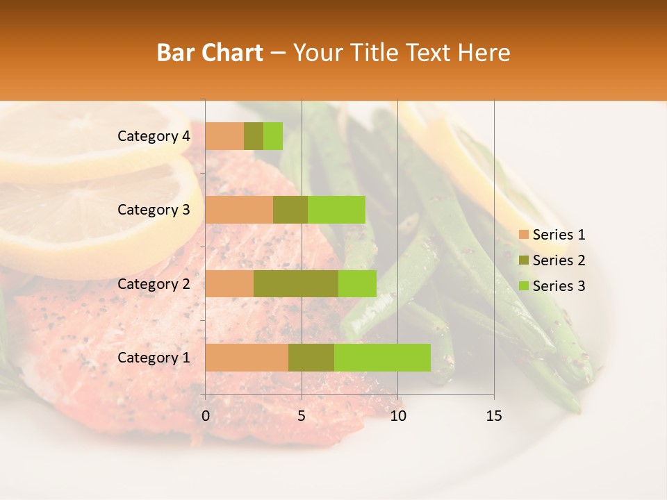 A Plate Of Salmon, Green Beans And Lemon Slices PowerPoint Template