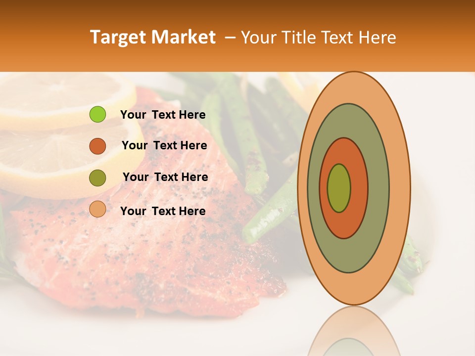 A Plate Of Salmon, Green Beans And Lemon Slices PowerPoint Template