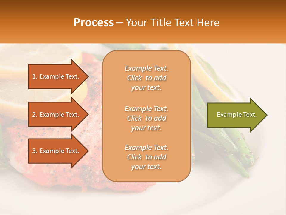 A Plate Of Salmon, Green Beans And Lemon Slices PowerPoint Template