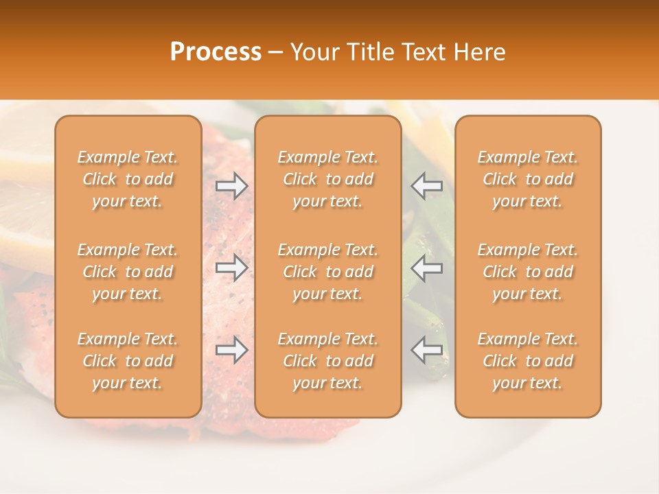 A Plate Of Salmon, Green Beans And Lemon Slices PowerPoint Template