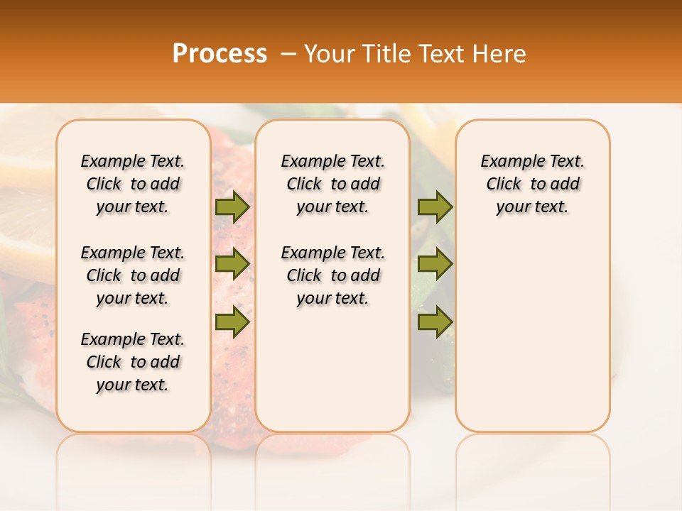 A Plate Of Salmon, Green Beans And Lemon Slices PowerPoint Template