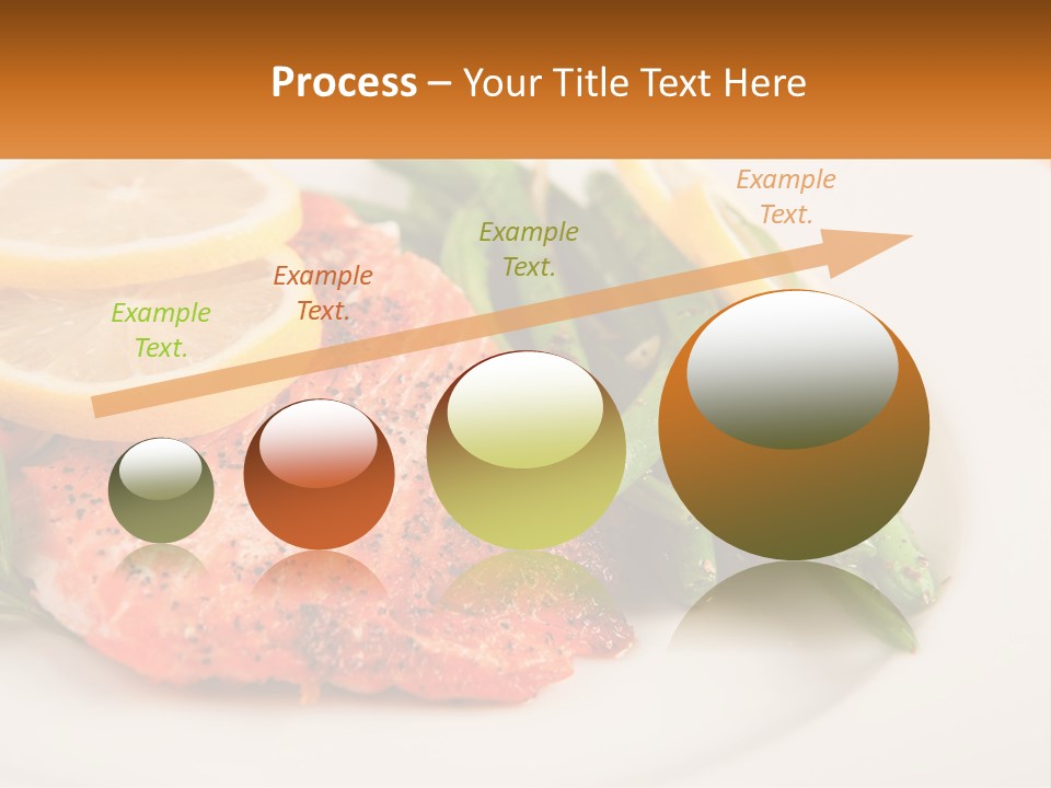 A Plate Of Salmon, Green Beans And Lemon Slices PowerPoint Template