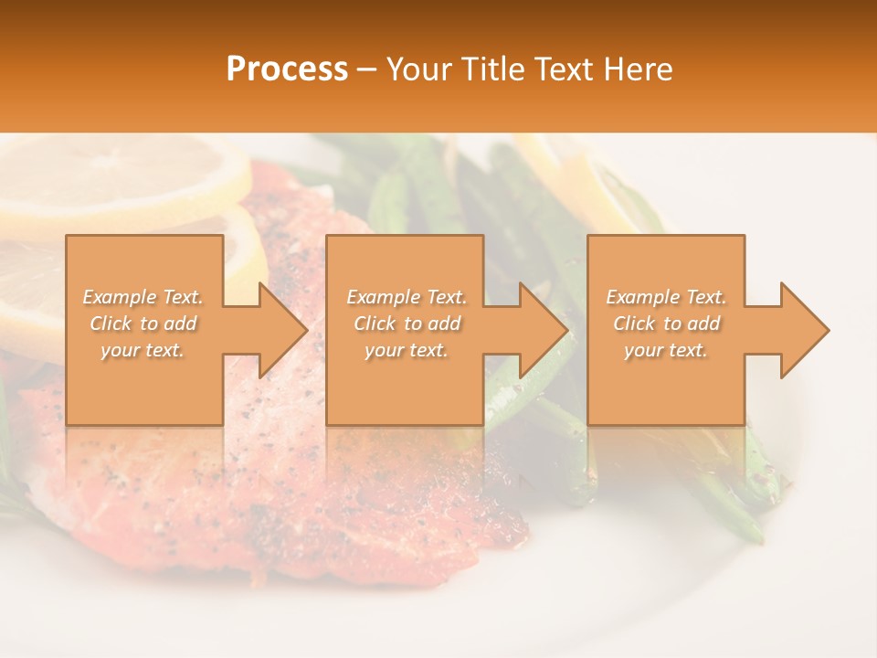 A Plate Of Salmon, Green Beans And Lemon Slices PowerPoint Template