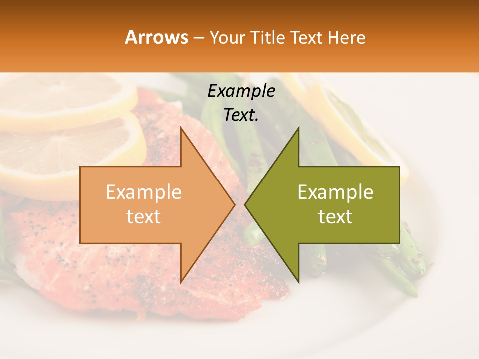 A Plate Of Salmon, Green Beans And Lemon Slices PowerPoint Template