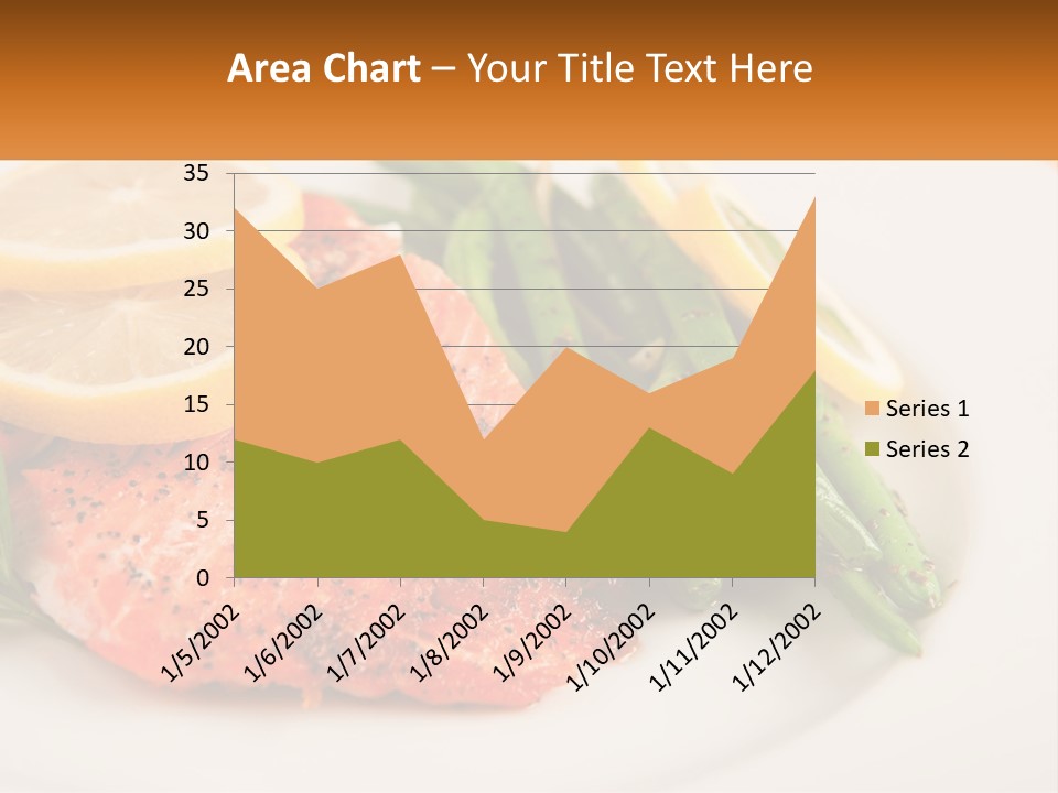 A Plate Of Salmon, Green Beans And Lemon Slices PowerPoint Template