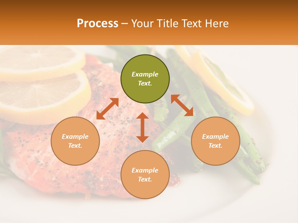 A Plate Of Salmon, Green Beans And Lemon Slices PowerPoint Template