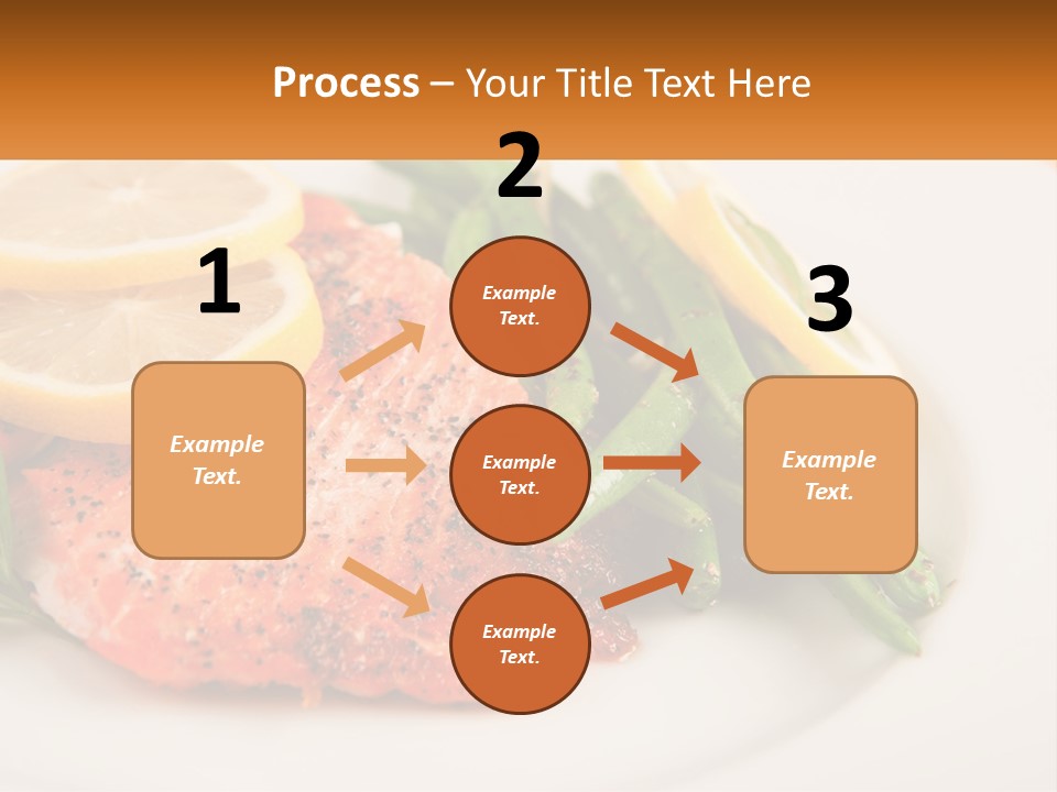 A Plate Of Salmon, Green Beans And Lemon Slices PowerPoint Template