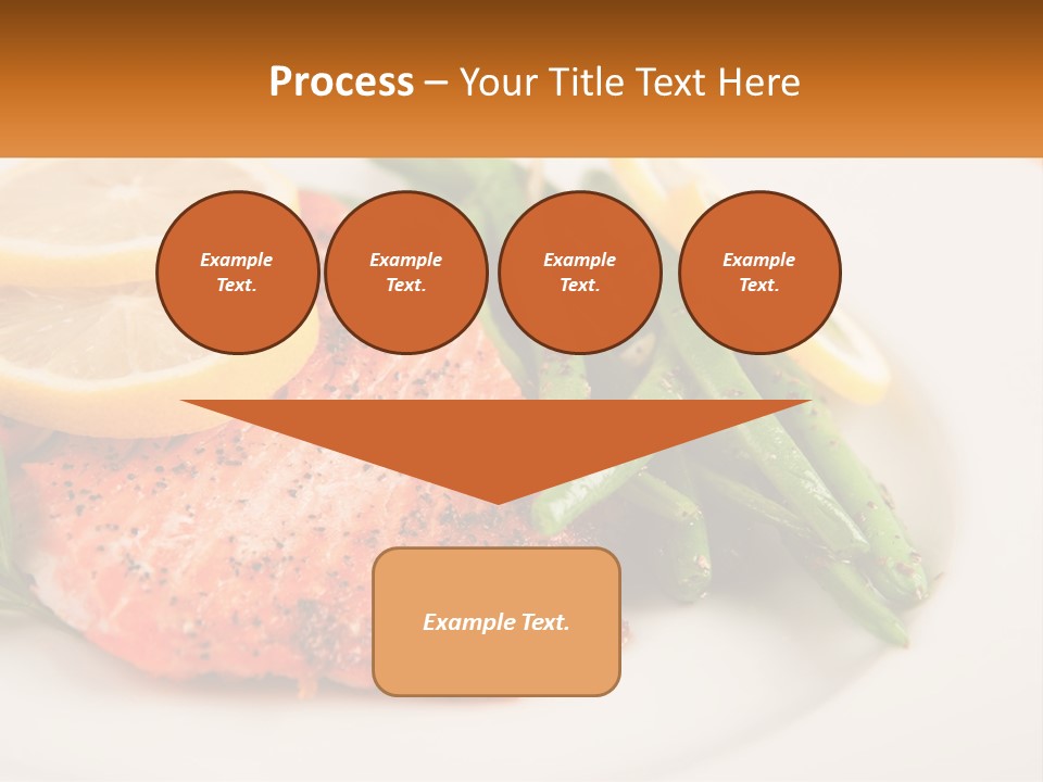 A Plate Of Salmon, Green Beans And Lemon Slices PowerPoint Template
