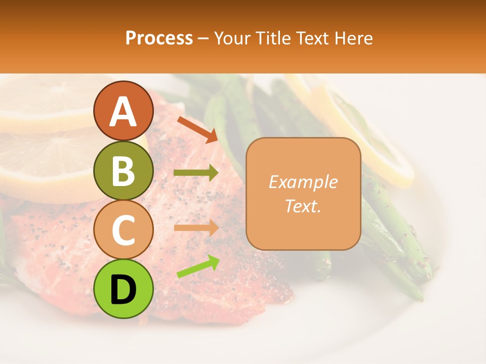 A Plate Of Salmon, Green Beans And Lemon Slices PowerPoint Template