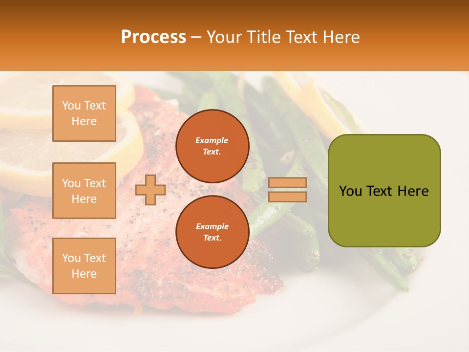 A Plate Of Salmon, Green Beans And Lemon Slices PowerPoint Template