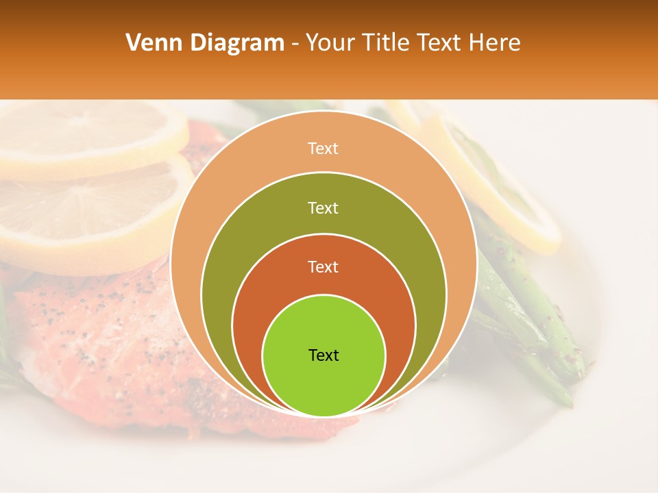 A Plate Of Salmon, Green Beans And Lemon Slices PowerPoint Template