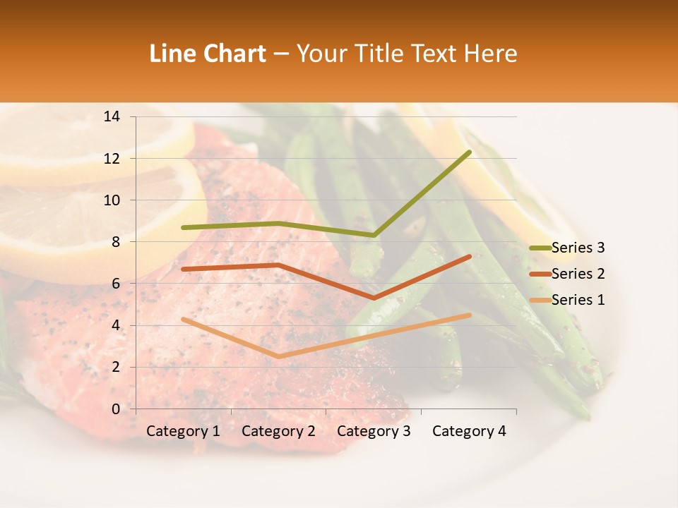 A Plate Of Salmon, Green Beans And Lemon Slices PowerPoint Template