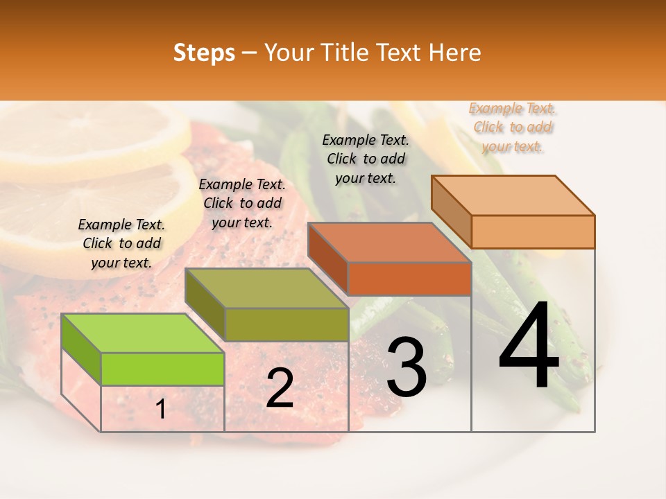 A Plate Of Salmon, Green Beans And Lemon Slices PowerPoint Template