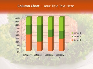 A Piece Of Meat With Lettuce On A Plate PowerPoint Template