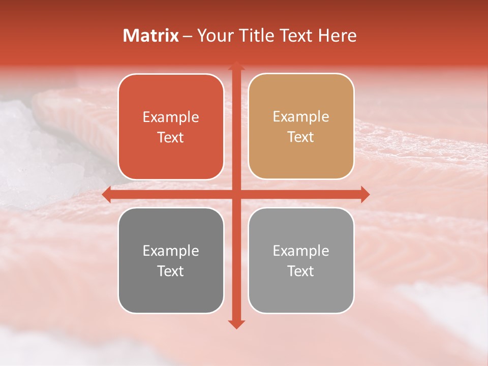 A Group Of Salmons Sitting On Top Of A Pile Of Ice PowerPoint Template
