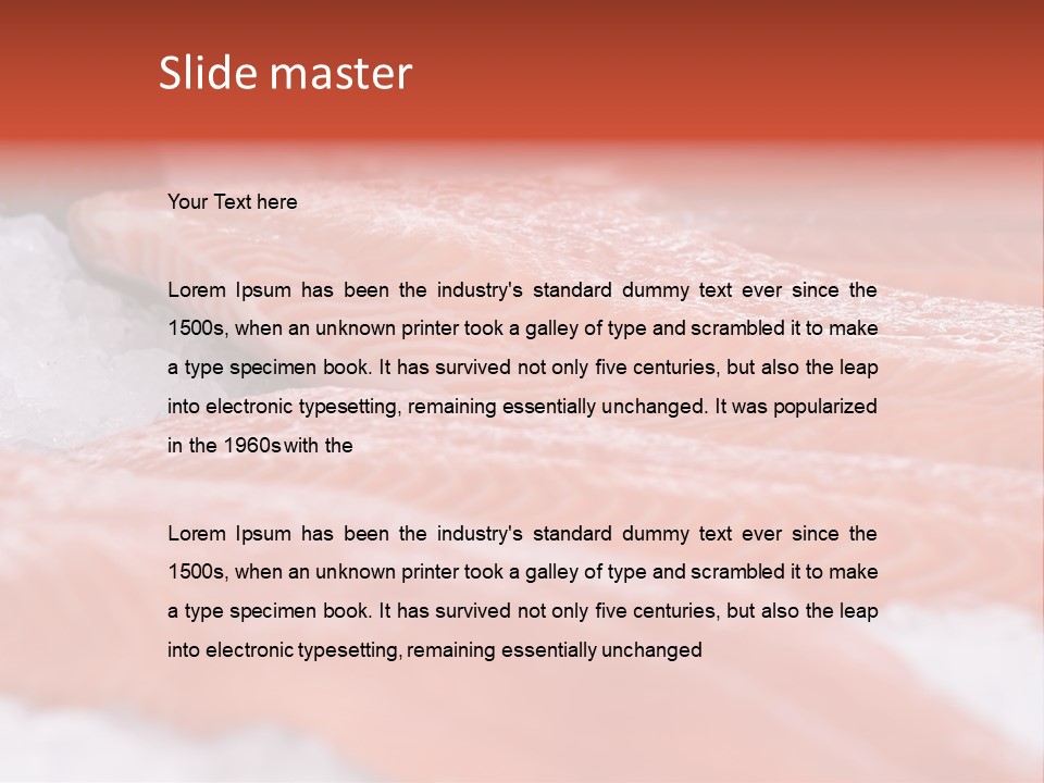 A Group Of Salmons Sitting On Top Of A Pile Of Ice PowerPoint Template