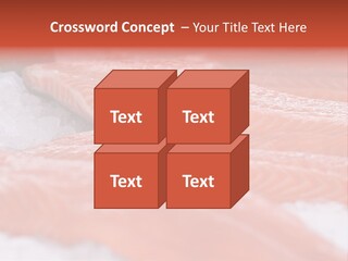 A Group Of Salmons Sitting On Top Of A Pile Of Ice PowerPoint Template