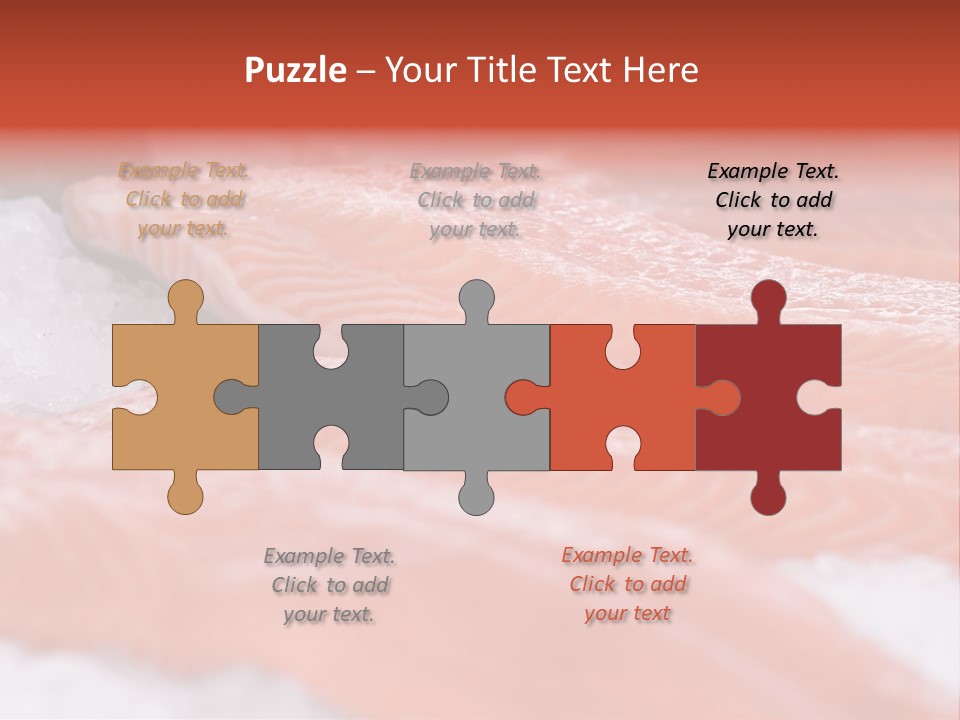 A Group Of Salmons Sitting On Top Of A Pile Of Ice PowerPoint Template
