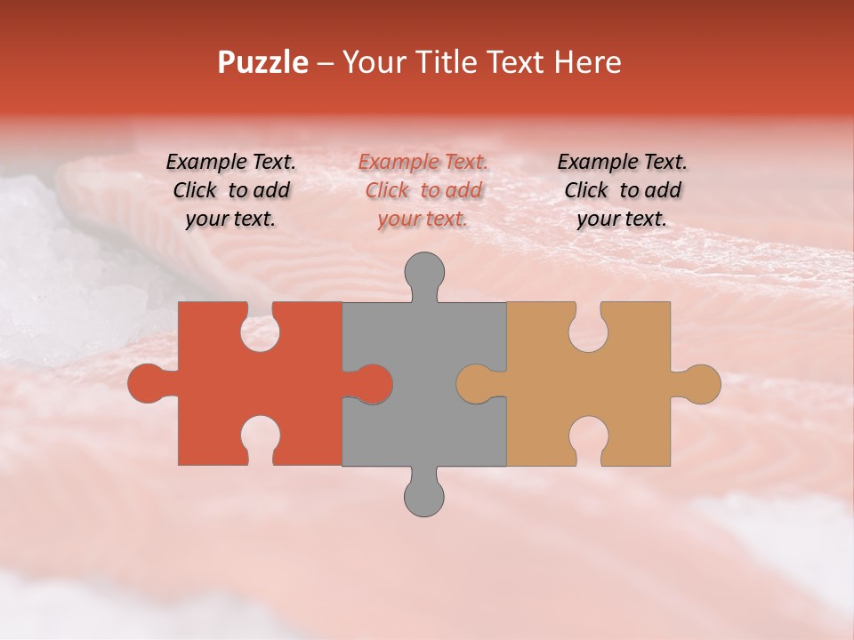 A Group Of Salmons Sitting On Top Of A Pile Of Ice PowerPoint Template