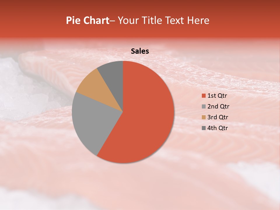 A Group Of Salmons Sitting On Top Of A Pile Of Ice PowerPoint Template