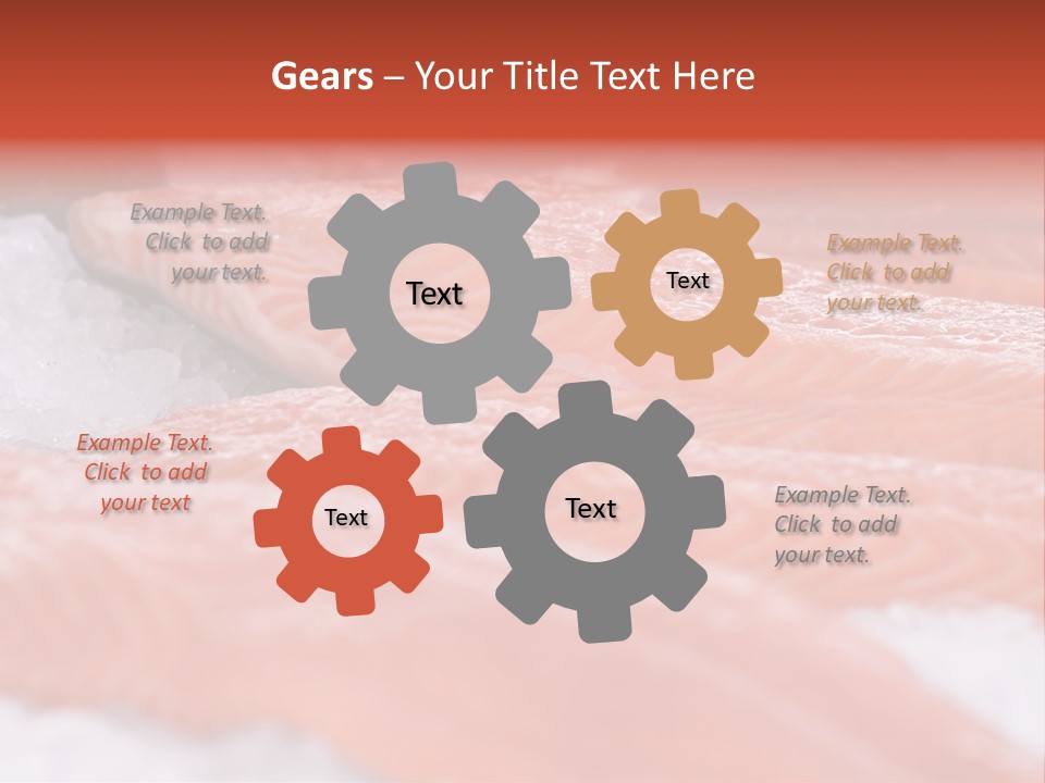 A Group Of Salmons Sitting On Top Of A Pile Of Ice PowerPoint Template