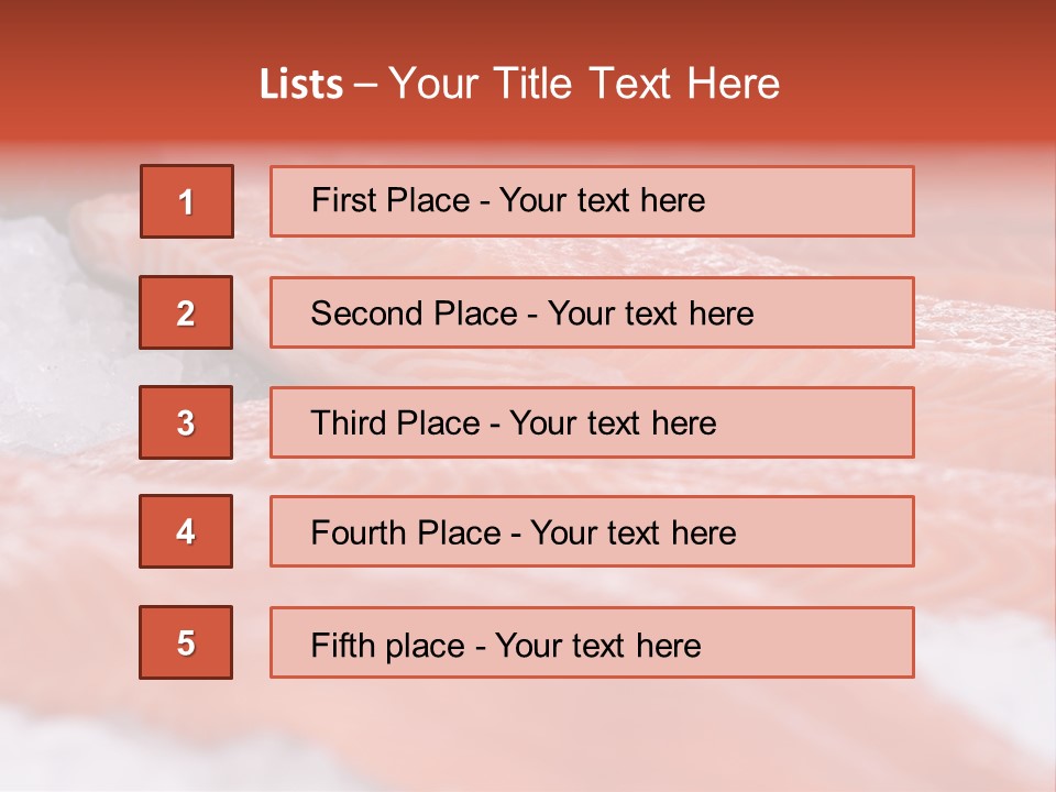 A Group Of Salmons Sitting On Top Of A Pile Of Ice PowerPoint Template