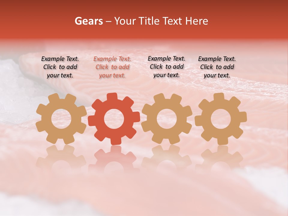 A Group Of Salmons Sitting On Top Of A Pile Of Ice PowerPoint Template