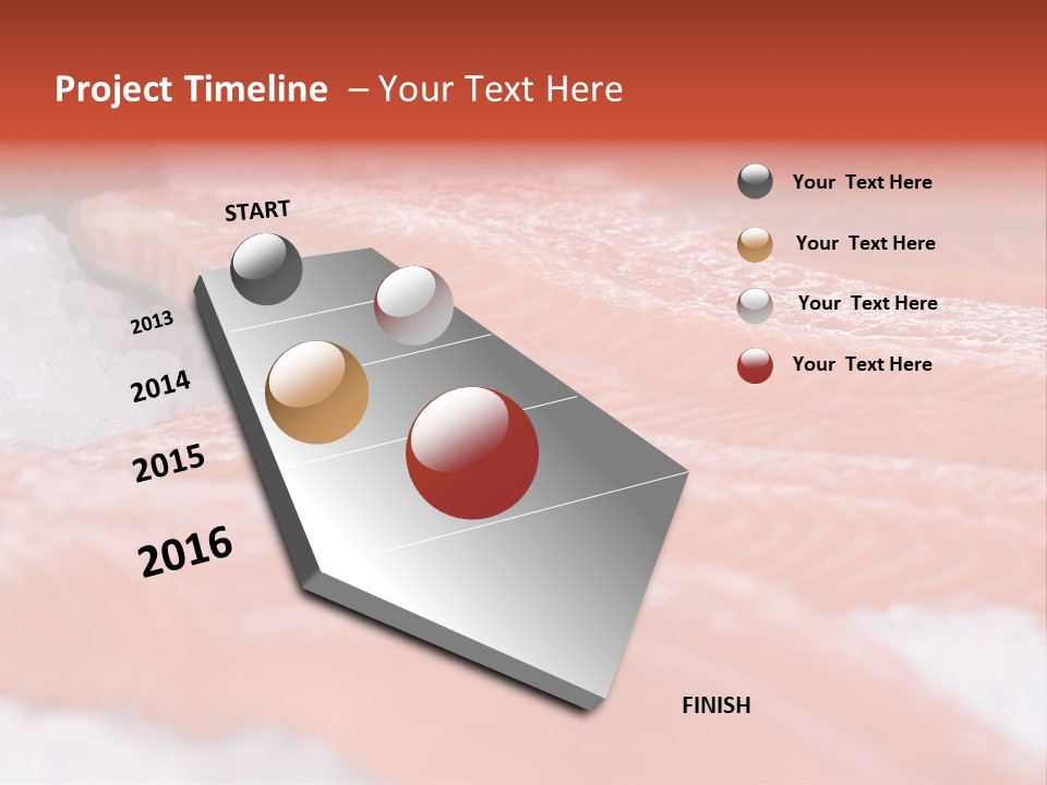 A Group Of Salmons Sitting On Top Of A Pile Of Ice PowerPoint Template