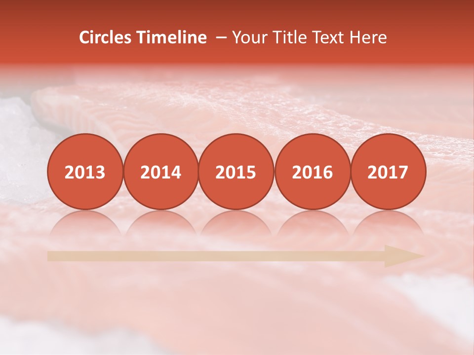 A Group Of Salmons Sitting On Top Of A Pile Of Ice PowerPoint Template