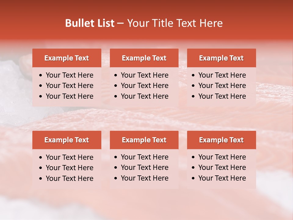 A Group Of Salmons Sitting On Top Of A Pile Of Ice PowerPoint Template