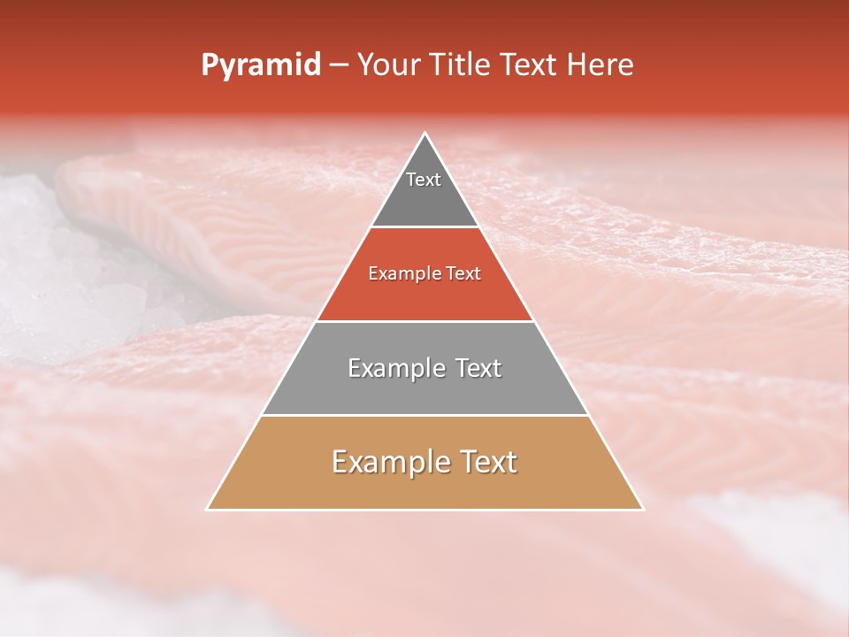 A Group Of Salmons Sitting On Top Of A Pile Of Ice PowerPoint Template