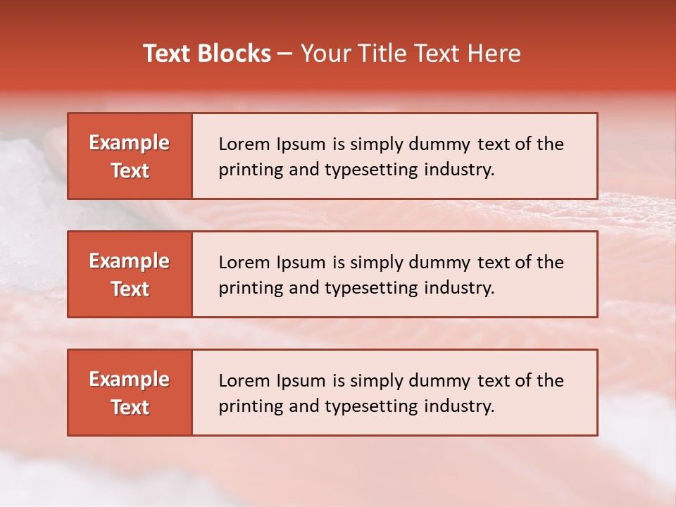 A Group Of Salmons Sitting On Top Of A Pile Of Ice PowerPoint Template