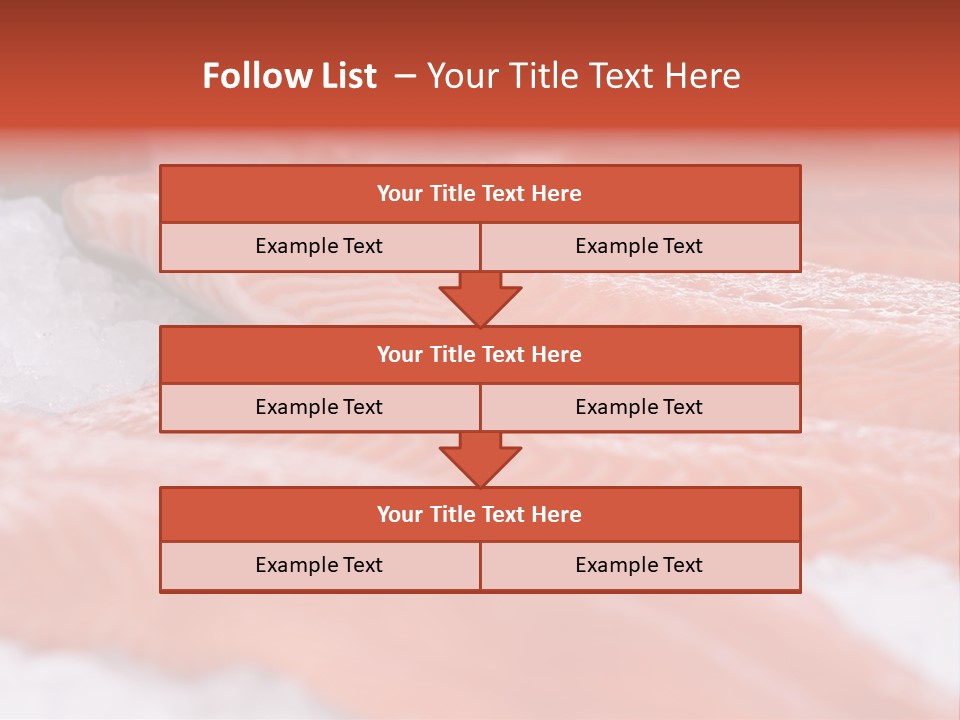 A Group Of Salmons Sitting On Top Of A Pile Of Ice PowerPoint Template