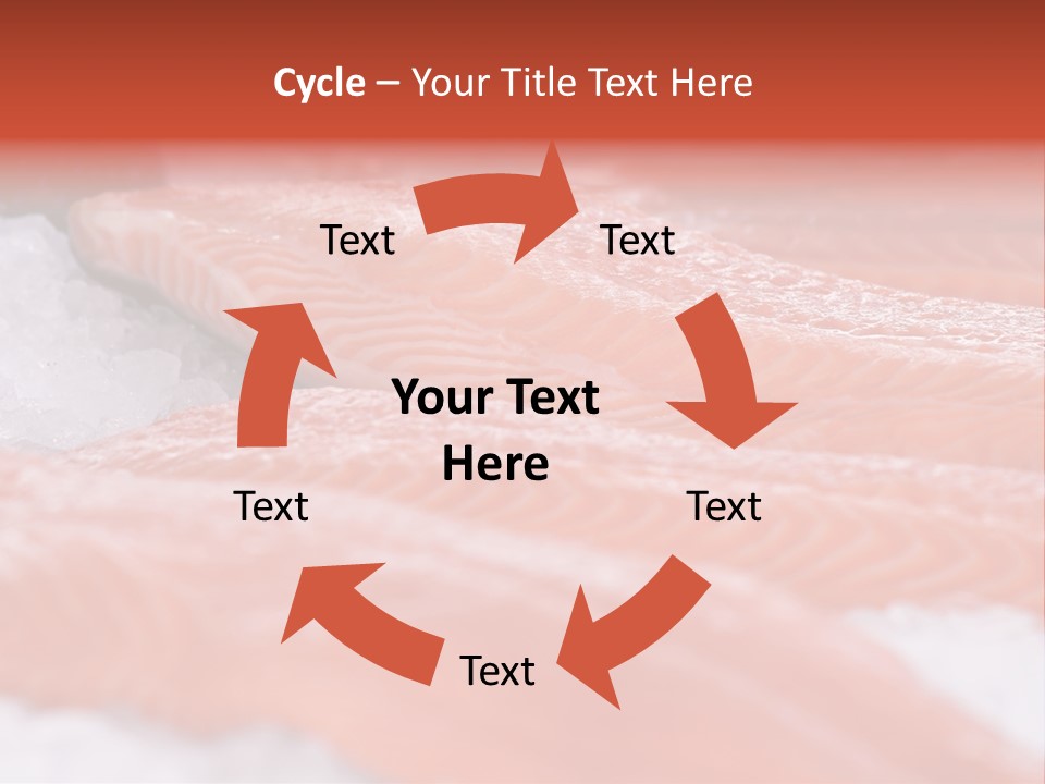 A Group Of Salmons Sitting On Top Of A Pile Of Ice PowerPoint Template