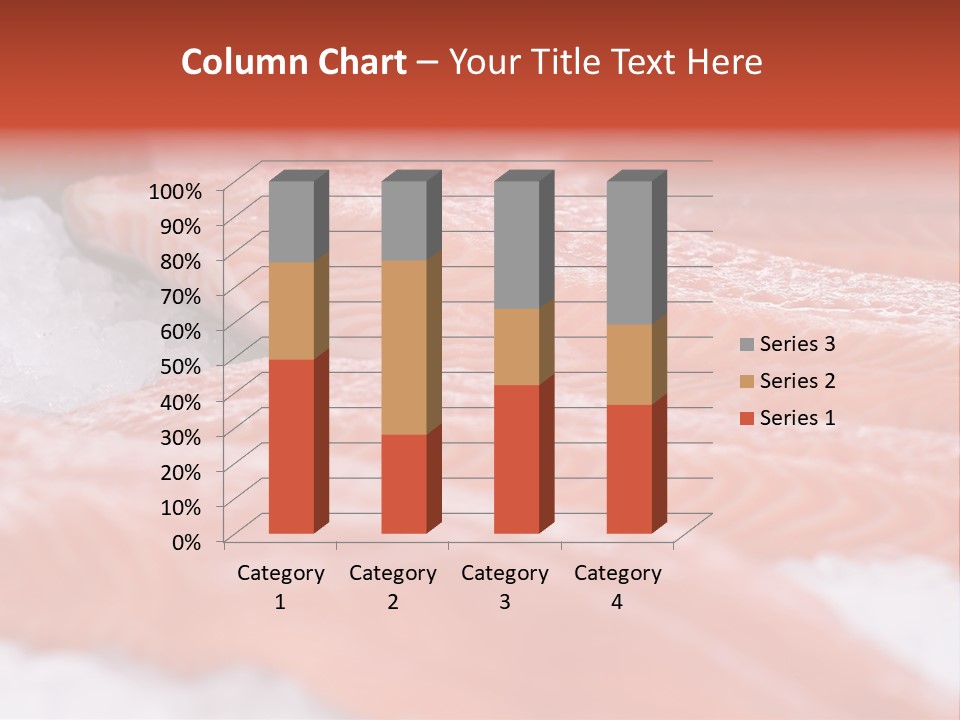 A Group Of Salmons Sitting On Top Of A Pile Of Ice PowerPoint Template