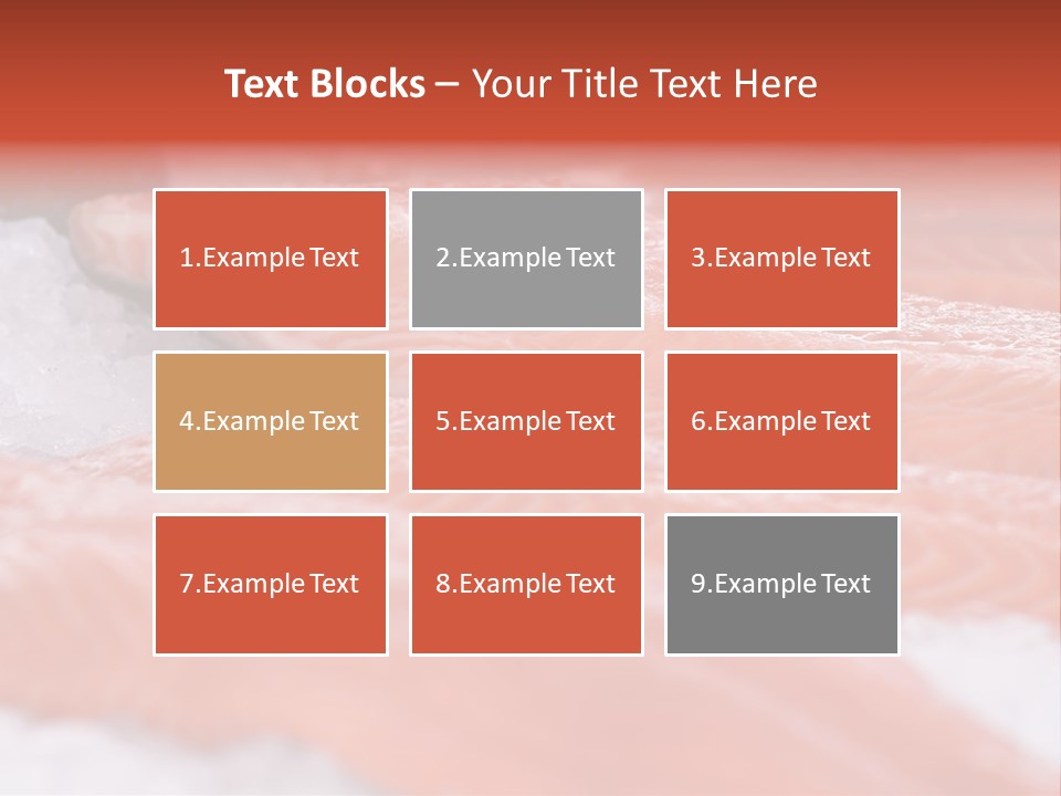 A Group Of Salmons Sitting On Top Of A Pile Of Ice PowerPoint Template