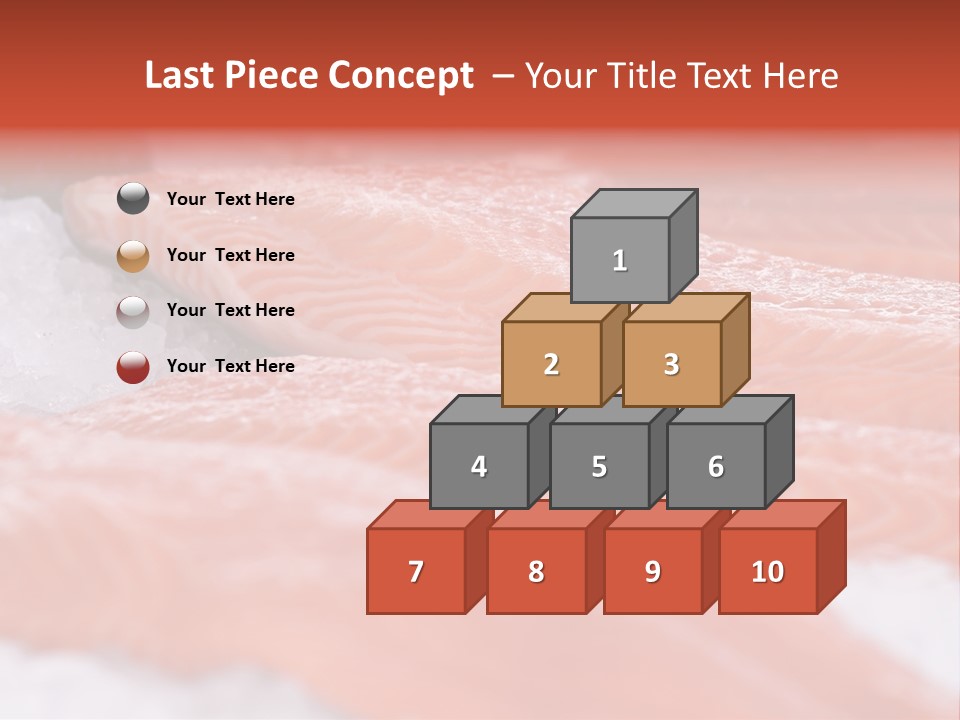 A Group Of Salmons Sitting On Top Of A Pile Of Ice PowerPoint Template