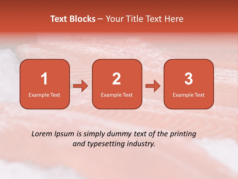 A Group Of Salmons Sitting On Top Of A Pile Of Ice PowerPoint Template