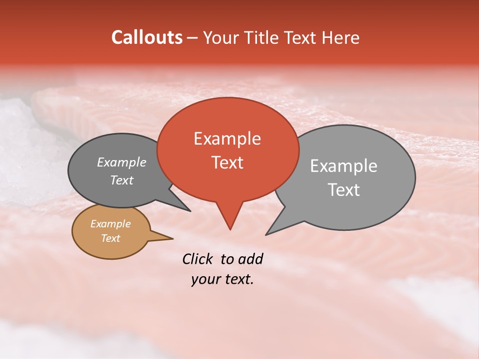 A Group Of Salmons Sitting On Top Of A Pile Of Ice PowerPoint Template