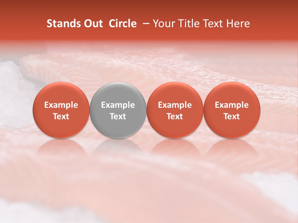 A Group Of Salmons Sitting On Top Of A Pile Of Ice PowerPoint Template