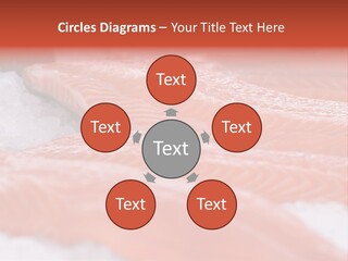 A Group Of Salmons Sitting On Top Of A Pile Of Ice PowerPoint Template