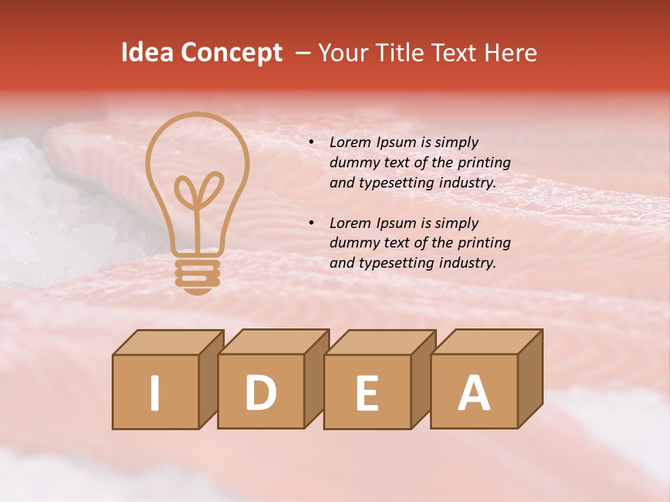 A Group Of Salmons Sitting On Top Of A Pile Of Ice PowerPoint Template