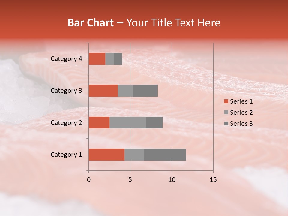 A Group Of Salmons Sitting On Top Of A Pile Of Ice PowerPoint Template