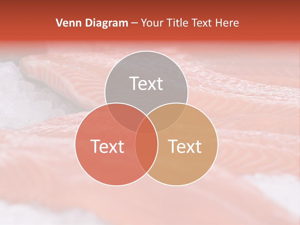 A Group Of Salmons Sitting On Top Of A Pile Of Ice PowerPoint Template