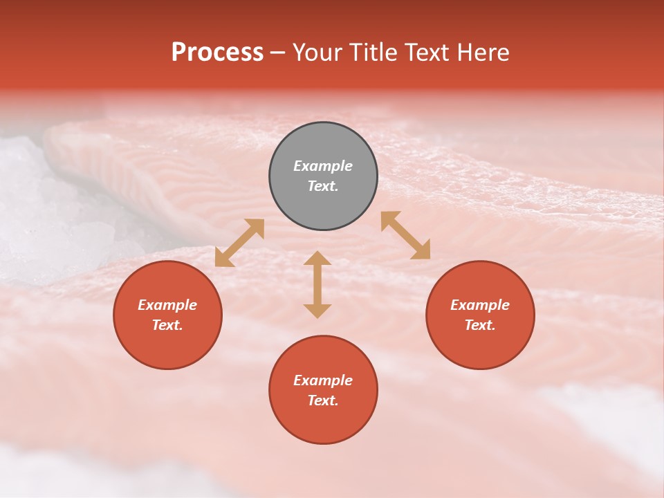 A Group Of Salmons Sitting On Top Of A Pile Of Ice PowerPoint Template